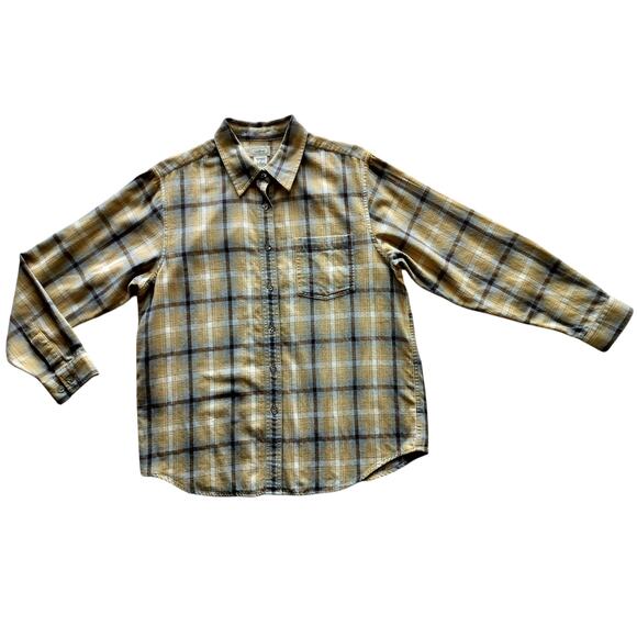 L.L.Bean Women's Yellow Brown Plaid Cotton Button Down Shirt Size M - Picture 1 of 8